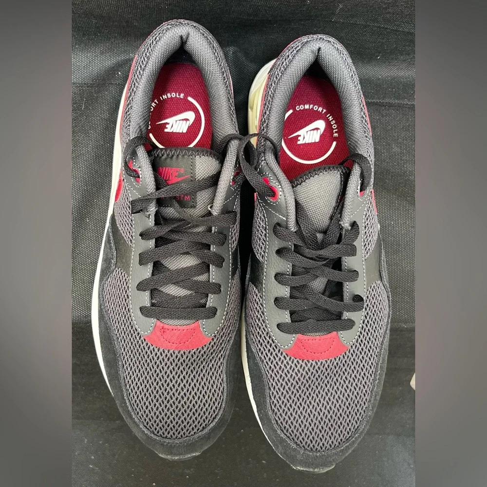 Nike Air Max SYSTM Black/Team Red/Anthr Men's Sneakers Size 11.5 Preowned - Picture 7 of 9